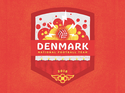 Denmark 2018 badge badge design danish dynamite soccer wold cup denmark fifa football illustration