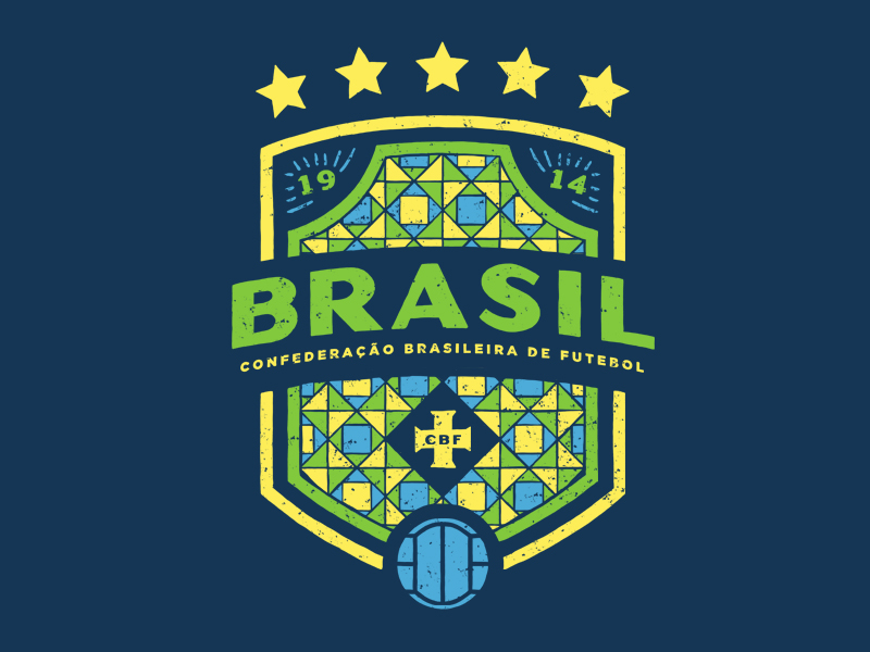 Brasil 2018 badge badge design brazil fifa football illustration pattern soccer the green and yellow the squad wold cup