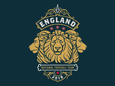 England 2018 badge badge design england fifa football illustration soccer the three lions world cup