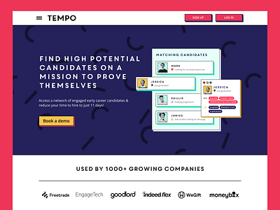 heytempo.com / new B2B landing page b2b graphic design hero landing page product saas ui