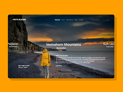 Creative Travel UI Web Designs Page-1 3d animation branding graphic design logo motion graphics ui