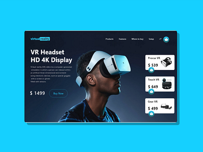 VR Products Web Design