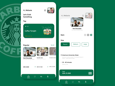 Starbucks UI Mockups