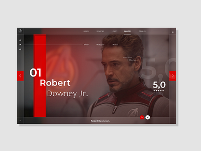 Avengers Website UI design
