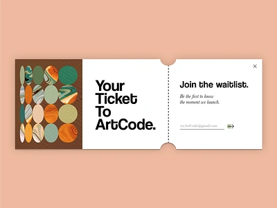 Daily UI 016: Pop-up / Overlay daily ui dailyui email figma graphic design marble pattern peach poster ticket ui waitlist web design