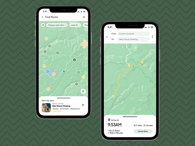 Daily UI 020: Location Tracker app climbing daily ui dailyui direction green location tracker map mobile ui design