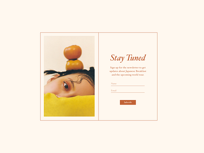 Daily UI 026: Subscribe artist daily ui dailyui email figma graphic design landing page orange pastel subscribe ui