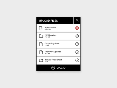 Daily UI 031: File Upload black and white cloud daily ui download error file file upload google drive minimalistic popup ui design