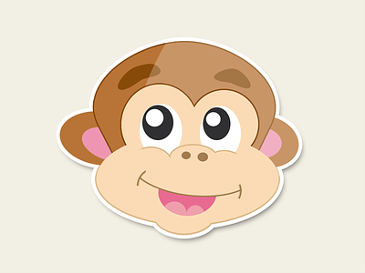 Monkey Sticker animal illustration monkey simple sticker