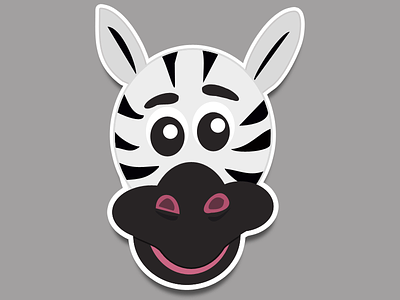 Zebra animal illustration sticker zebra