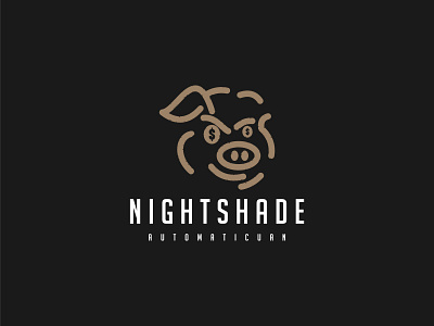 The Pig Nightshade branding design illustration logo pig typography vector
