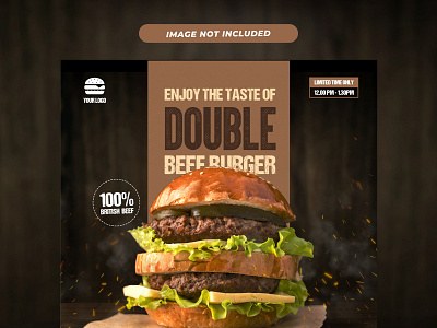 Tasty Burger Promotion Social Media Template fast food