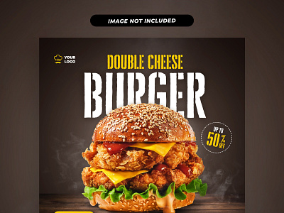 Special Burger Promotion Social Media Template fast food