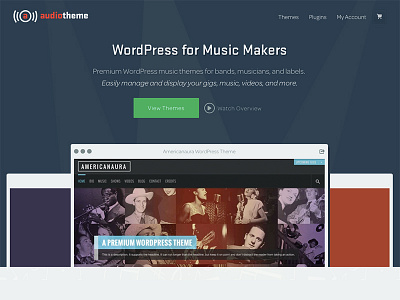 AudioTheme Home Page Header audiotheme music open sans stratum wordpress