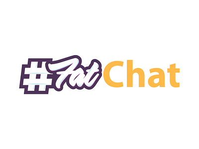 #FatChat fat hashtag logo orange podcast purple type