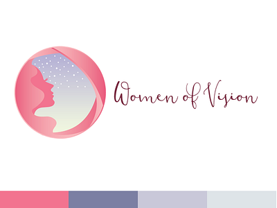 Women Of Vision Logo illustration logo pink purple women