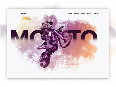 Moto hero minimal motocross motorbike motorcycle photoshop type typography web design
