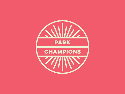 Park Champions circle icon lines logo park philadelphia pink vector