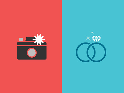 Wedding Icons camera diamond engagement flash icons illustration photography rings wedding