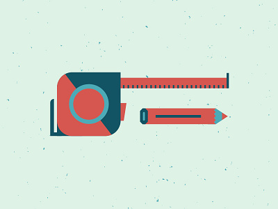 Tool blue illustration pencil red spot illustration tape measure tool vector