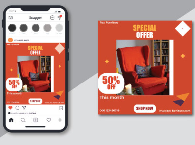 Social Media Post advertisement banner branding design download furniture furniture sale illu illustrator offer poster sale social media post templates