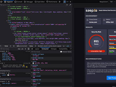 SAEP.io Dashboard Email HTML/CSS