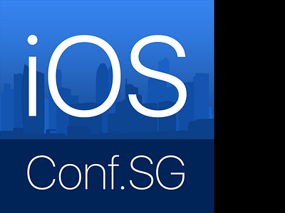 Rebound - iOSConf.SG 2015 blue conference ios logo singapore skyline