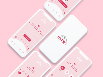 Evian 👶 app branding concept design evian inspi inspiration mobile pink product design quizz survey test ui ui challenge ui design ux ux design