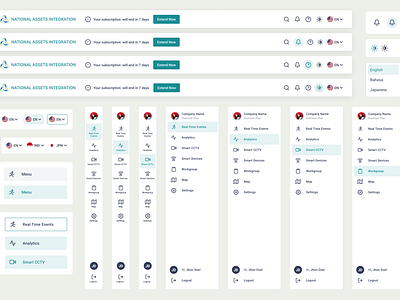 Dashboard UI Elements branding card card ui dashboard navigation bar side bar menu ui ui element web design website