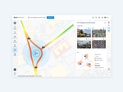 Dynamic Traffic Control - Dashboard UI Design ai dashboard illustration map ui web design