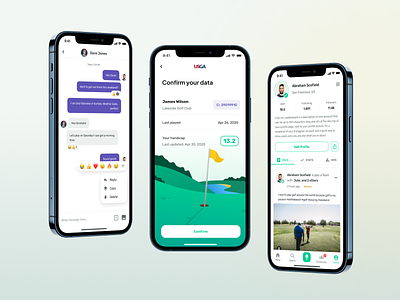 Leaderboard - Chat, Link Handicap, and Profile app clean dashboard design game lobby game map golf app golf sport ios maps match score player profile scoring app social app tracking ui ui design ux ux design