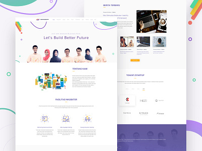 ABP Incubator Landing Page app design colorfull corporate landing page design flat design landing page landing page design ui uiux user experience user interface web design