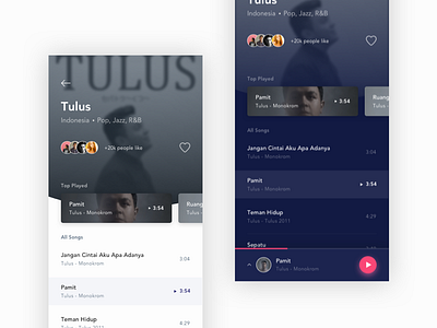 Music App - Mobile App Exploration android app app design card clean dailyui dashboard design flat illustration ios iphone minimal mobile music music app typogaphy ui uiux ux