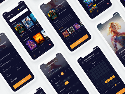 Movie App - Mobile App Exploration android app app design booking app clean dark dashboard design flat ios iphonex light minimalistdesign mobile movie reservation ticket ui user experience ux