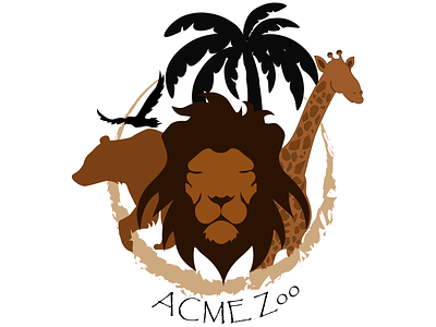 ACME Zoo branding design illustration logo vector