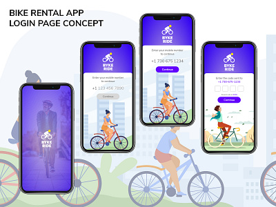 BIKE RENTAL APP - LOGIN CONCEPT app branding design ui ux