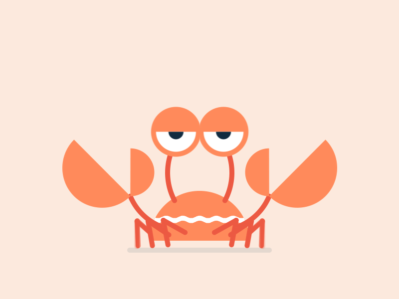 Crab Romp bounce crab flat hop jump logo minimal romp