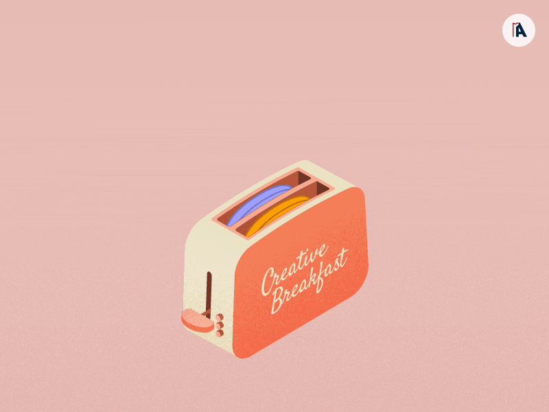 Creative Breakfast adobe after effects animation bread breakfast design flat illustration illustrator isometric toast toaster vector