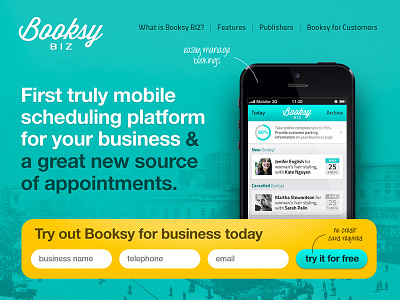 Booksy BIZ App Landing Page