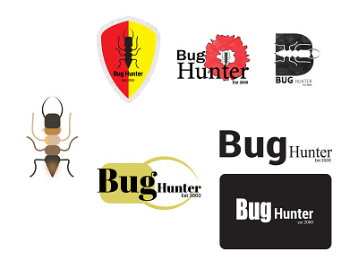 Bug Hunter bug graphic design logo typography