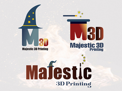 Majestic 3D Printing logo branding color design logo typography