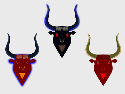 Banteng head banteng head color graphic design head illustration