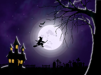 Happy early Halloween dark death helloween illustration moon sky star