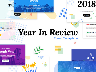 Year In Review - Email clean design email illustration newsletter vector