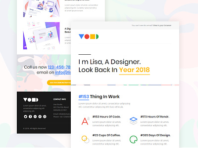 Year In Review Email for Designer design email illustration newsletter vector