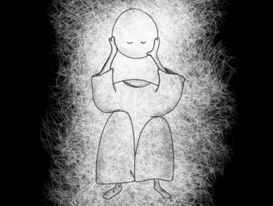 Monk-head space dibujo disegno drawing meditazione