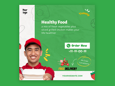 Healthy food post design | Social media post design 2022 design branding design fawadazeem92 fawaduiux foodpostdesign graphic design instagramdesign instagrampost postdesign socialmedia ui ux design