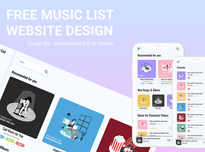 Free Music List Web Design app articles blog design music sound ui web website