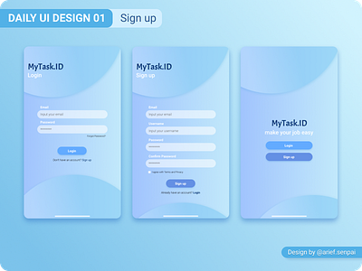 Sign up and Login | UI DESIGN 01 android app design graphic design login register sign up ui website