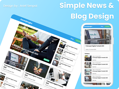 Simple News & Blog Website Design app articles blog design graphic design mobile news ui uiux website